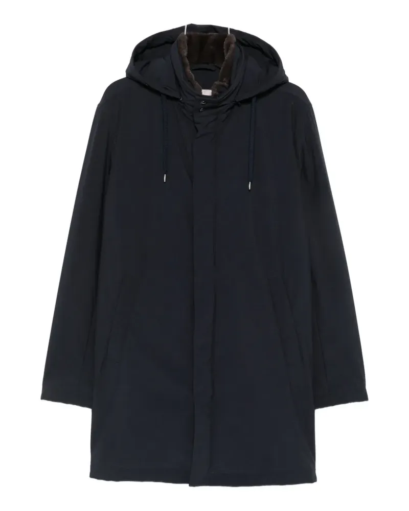 Herno faux-fur trim hooded jacket - Blau Blau