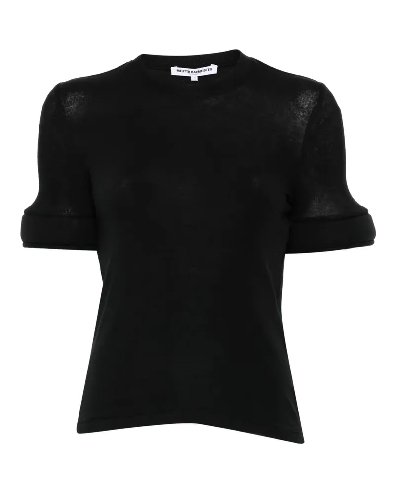 Melitta Baumeister fine-knit T-shirt - Schwarz Schwarz