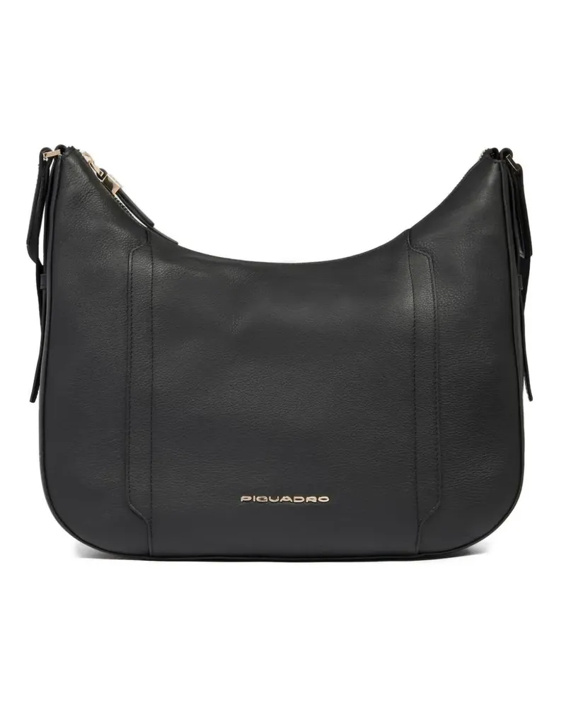 Piquadro Umhängetasche mit Logo - Schwarz Schwarz