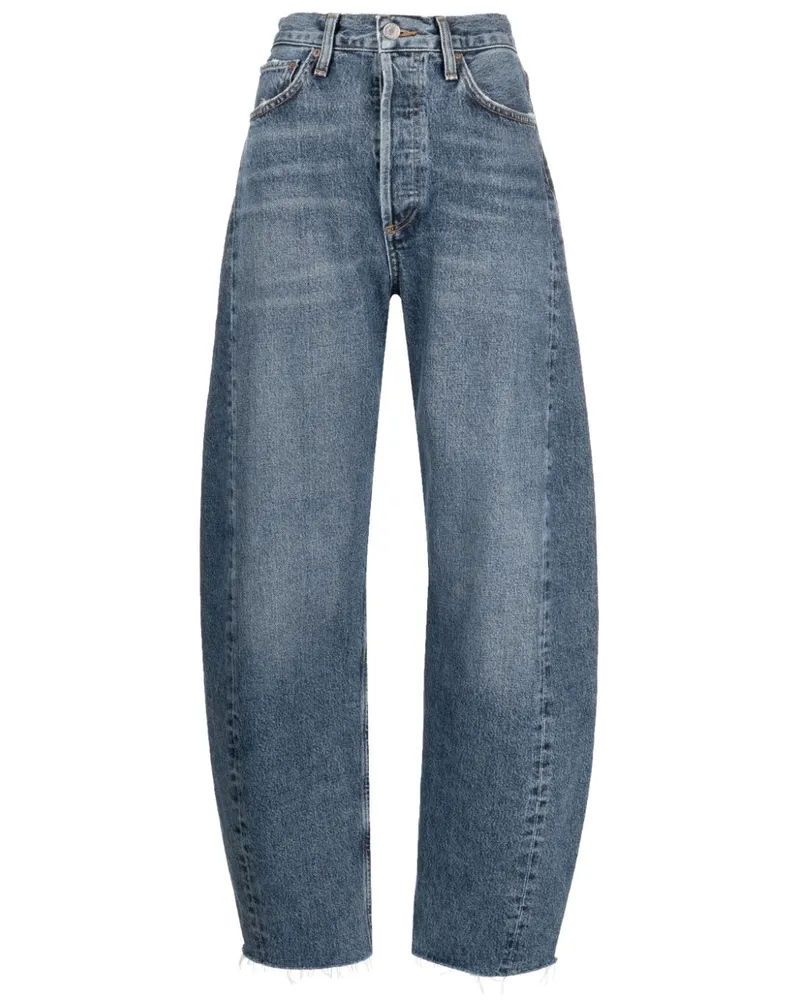 AGOLDE Halbhohe Dara Tapered-Jeans - Blau Blau