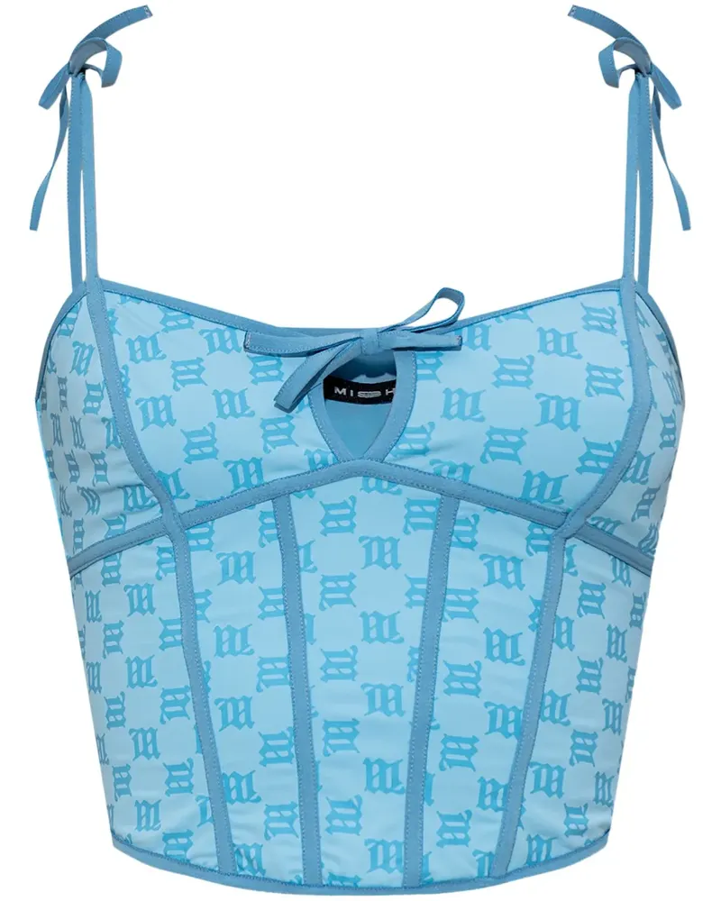 MISBHV Top mit Monogrammmuster - Blau Blau