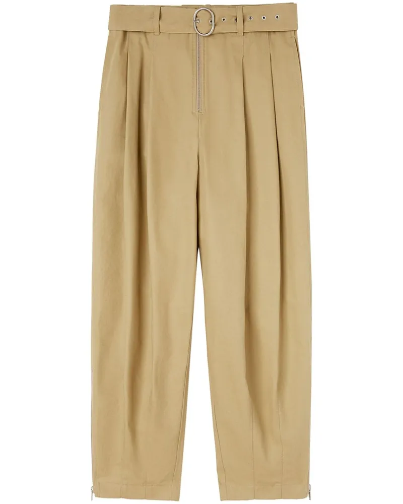 Jil Sander Wide-Leg-Hose mit Gürtel - Nude Nude