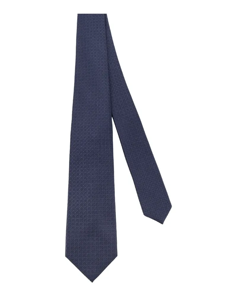 Kiton jacquard-pattern tie - Blau Blau
