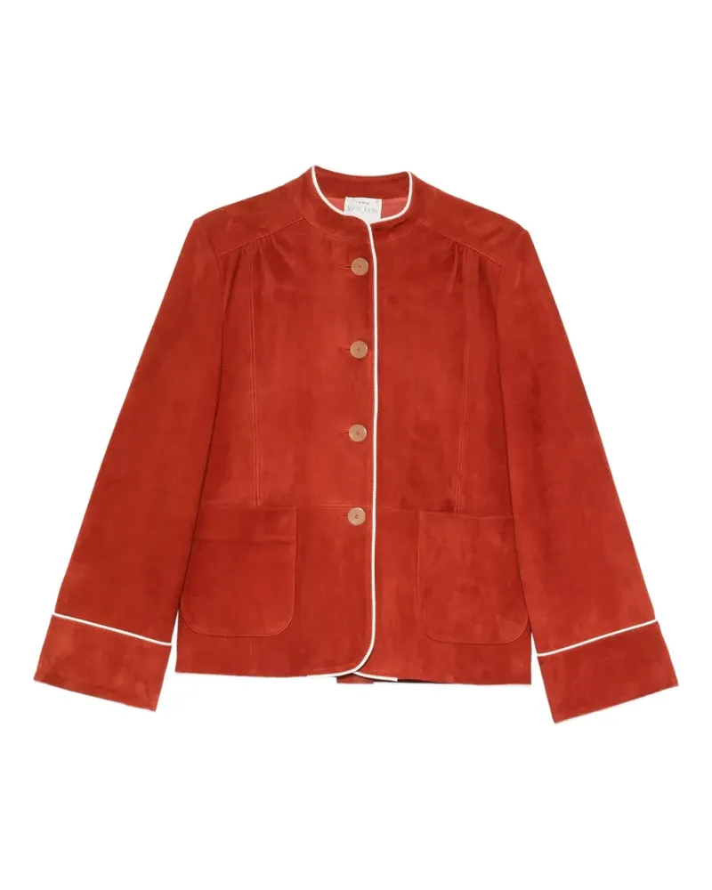 forte_forte Wildlederjacke mit Paspeln - Braun Braun