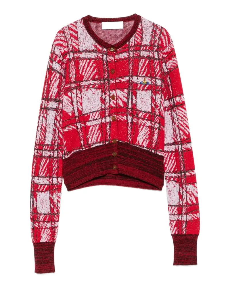 Vivienne Westwood Scribble Check buttoned cardigan - Rot Rot