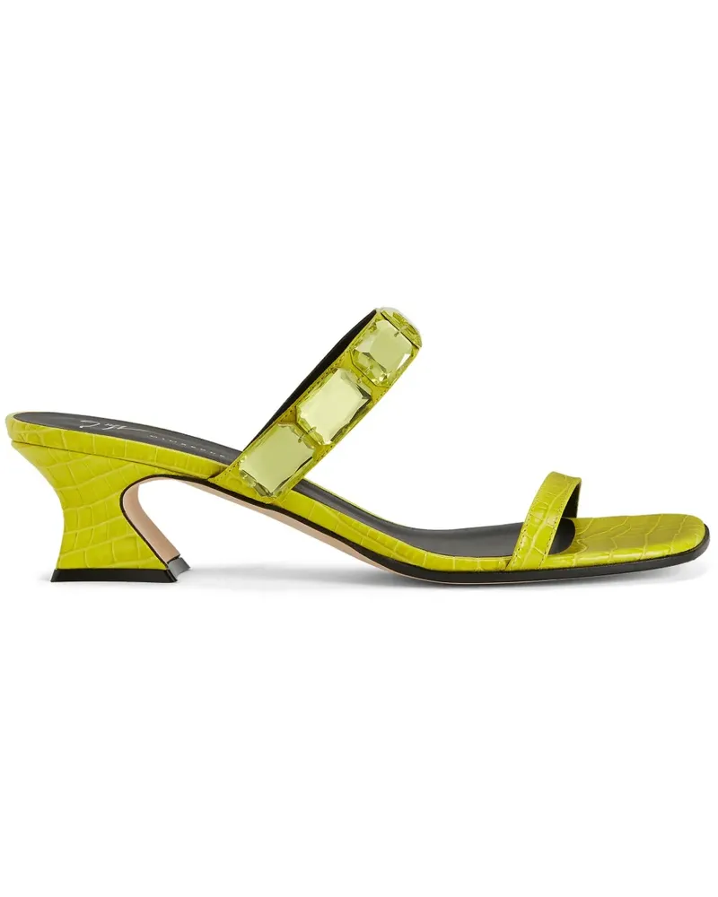 Giuseppe Zanotti Pantoletten mit Kristallen - Gelb Gelb