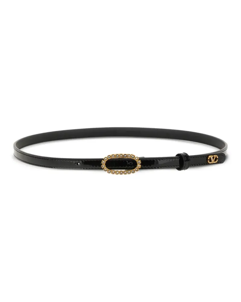 Valentino Garavani embellished-logo buckle belt - Schwarz Schwarz