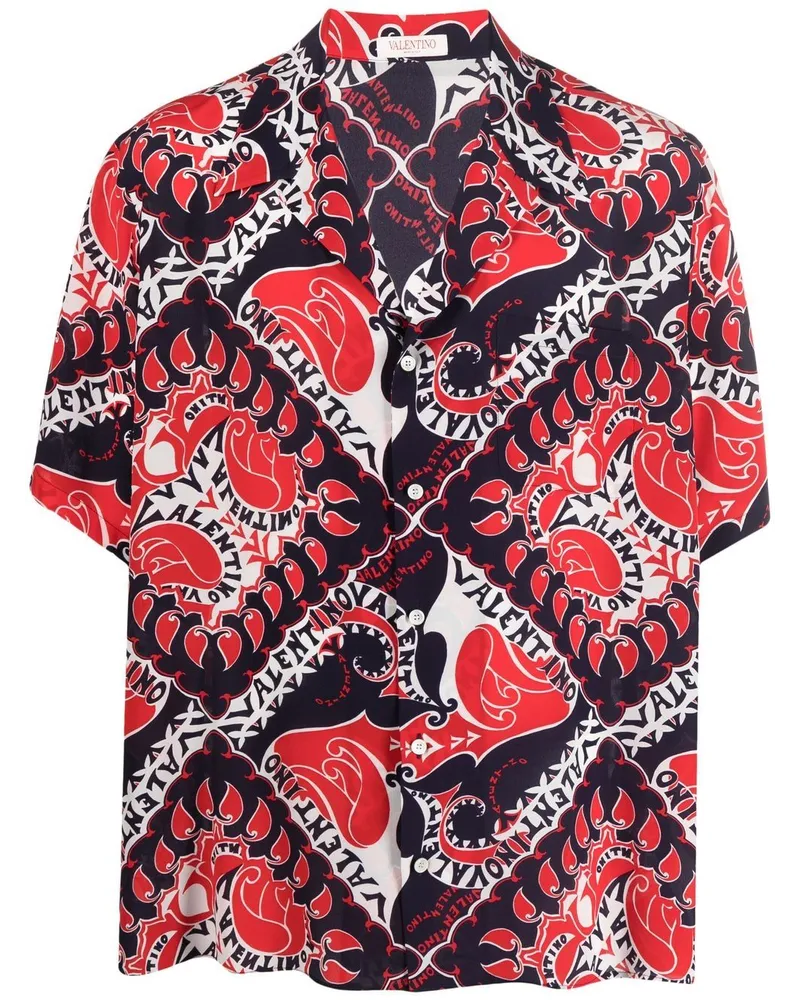 Valentino Garavani Seidenhemd mit Bandana-Print - Blau Blau