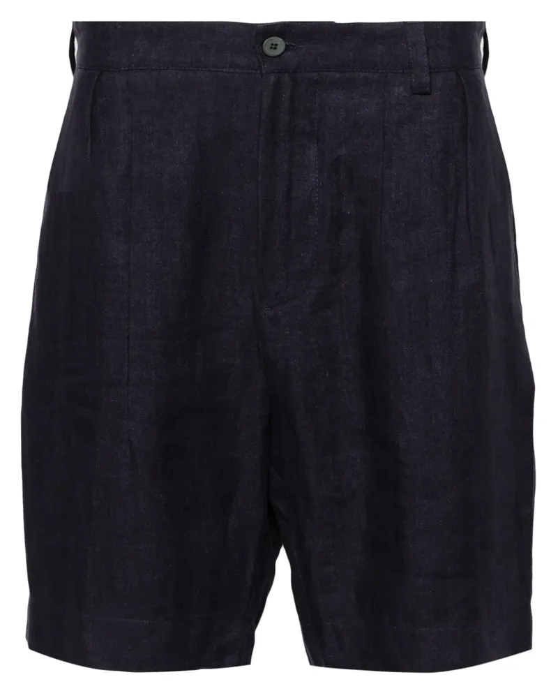 SEASE Halbhohe Chino-Shorts aus Leinen - Blau Blau