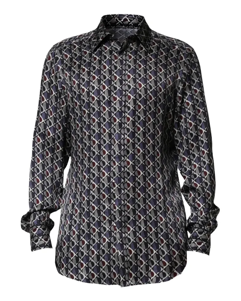 Dolce & Gabbana Hemd mit geometrischem Print - Blau Blau