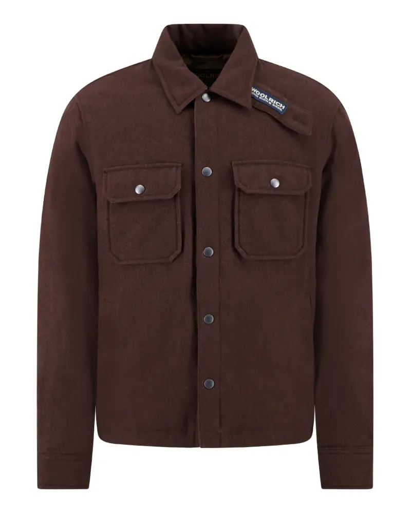 Woolrich button-up wool-blend jacket - Braun Braun