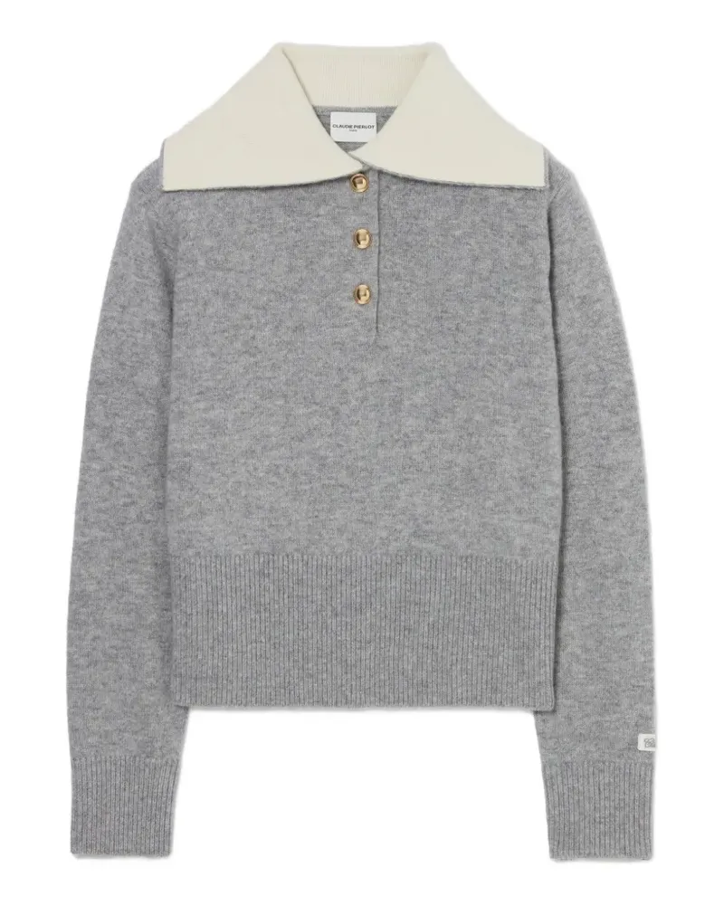 Claudie Pierlot Pullover mit kurzem Reißverschluss - Grau Grau