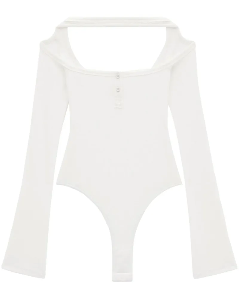 Courrèges Gerippter Body - Weiß Weiß