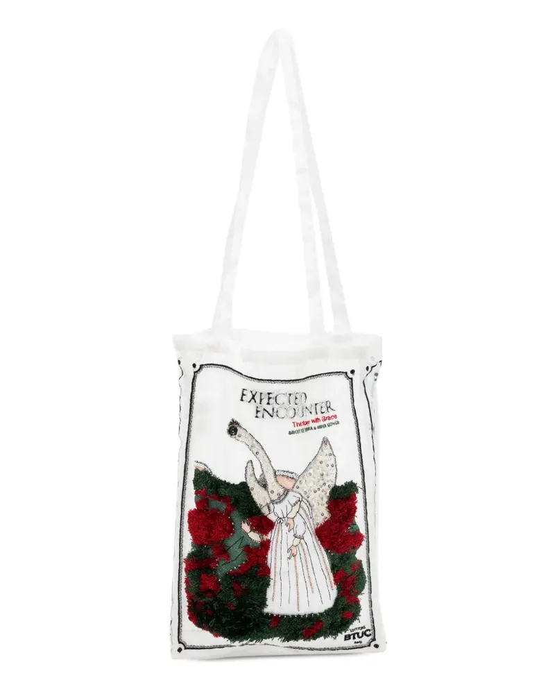 Undercover sequin-embellished embroidered tote bag - Weiß Weiß