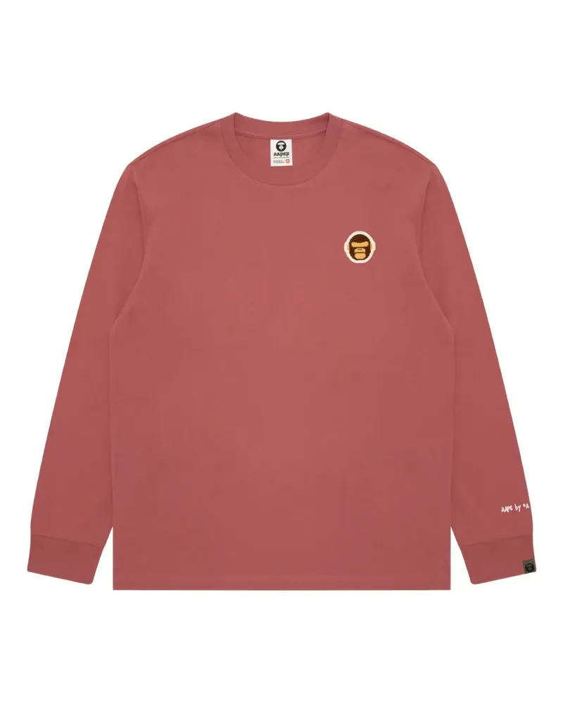 BAPE AAPER Langarmshirt mit Logo-Patch - Rosa Rosa