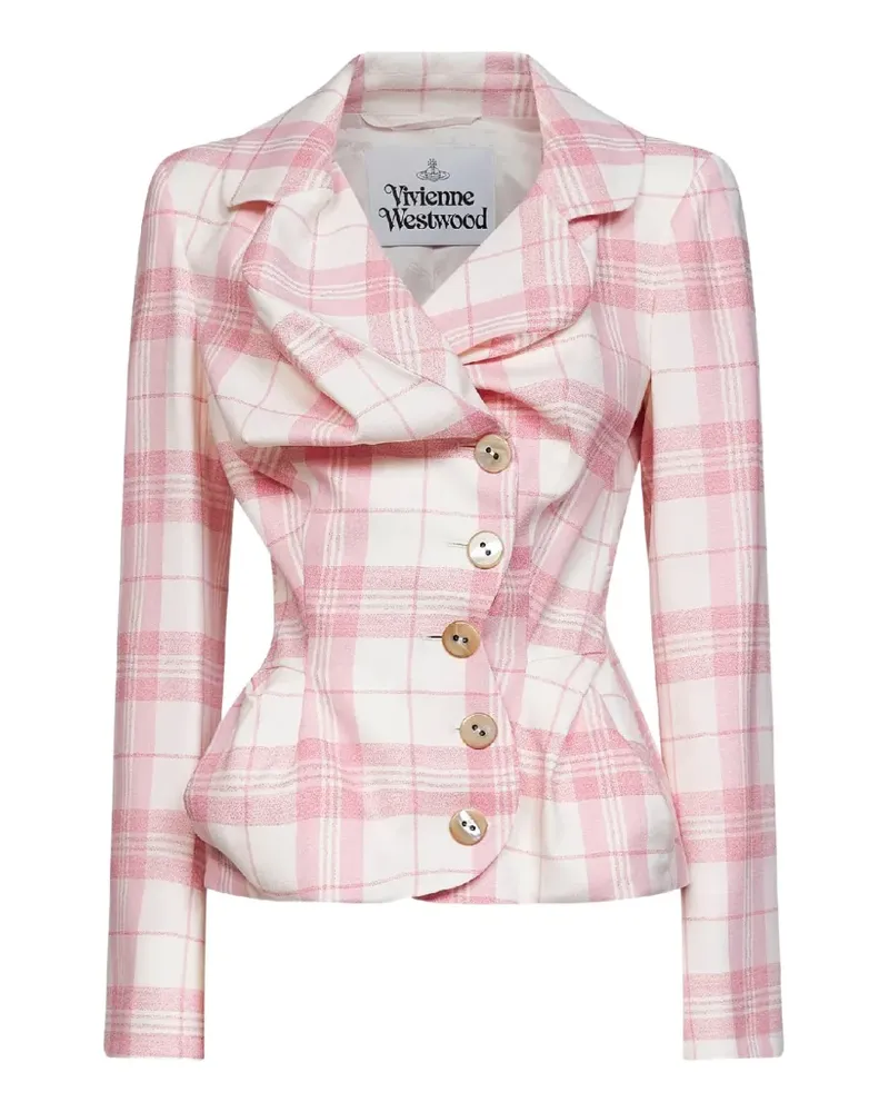 Vivienne Westwood Drunken Louth Tartan asymmetric jacket - Rosa Rosa