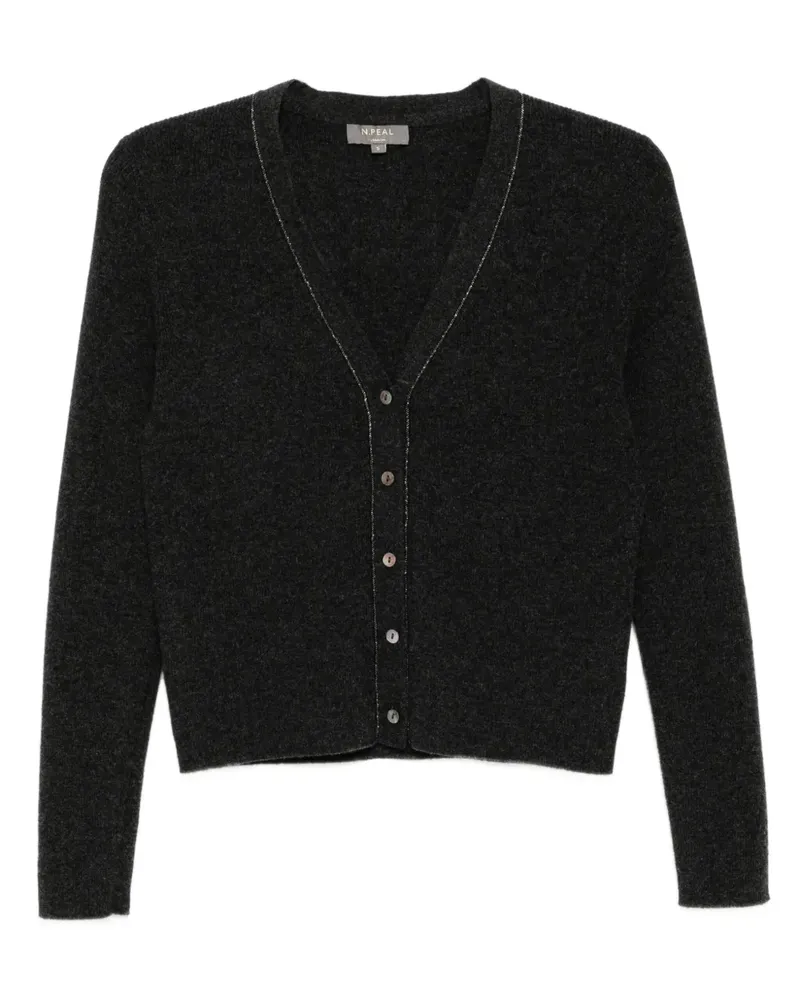 N.Peal Gerippter Cardigan - Grau Grau