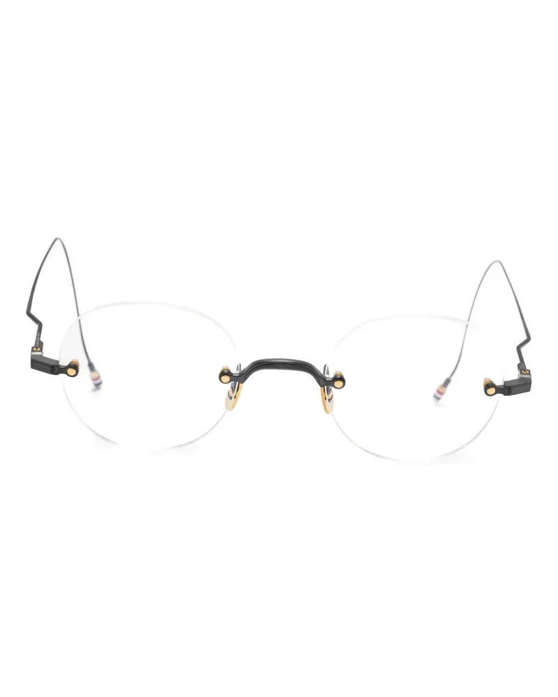 Thom Browne Brille mit rundem Gestell - Schwarz Schwarz