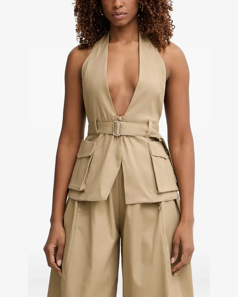HAVEONE Top mit Gürtel - Nude Nude