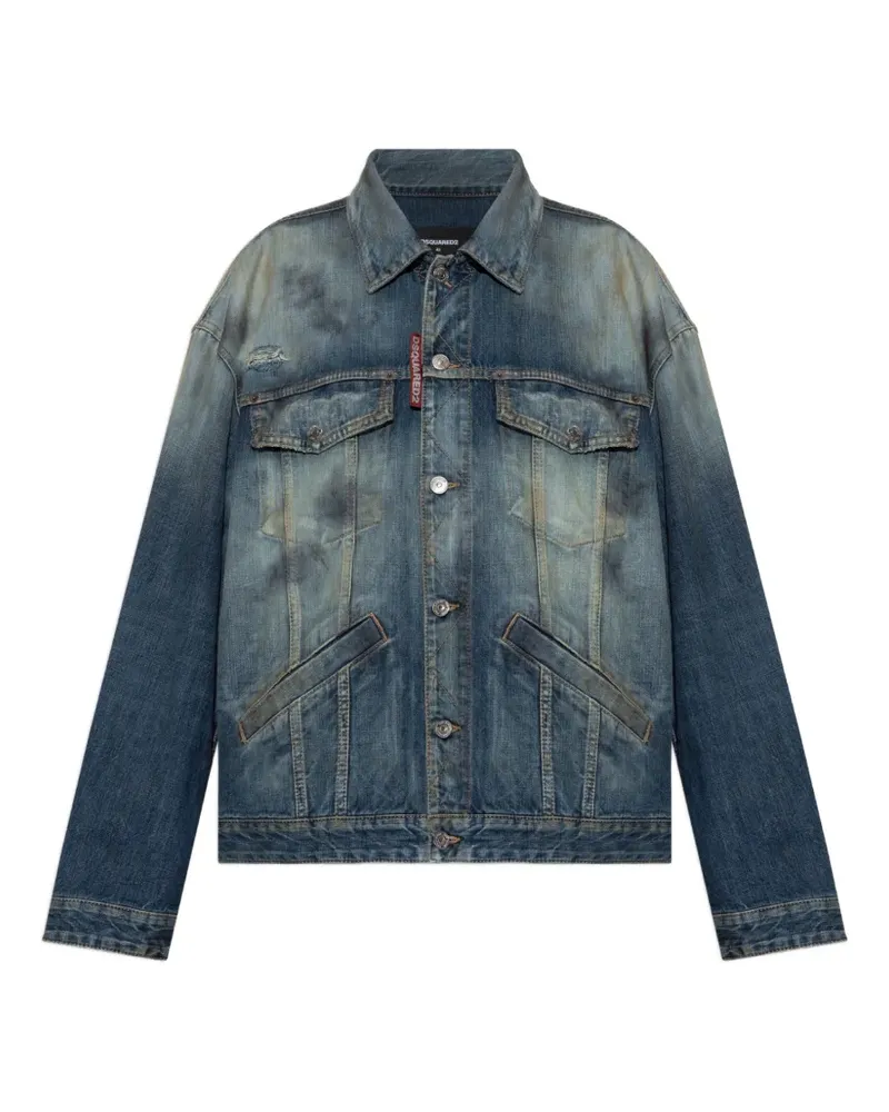 Dsquared2 distressed faded denim jacket - Blau Blau