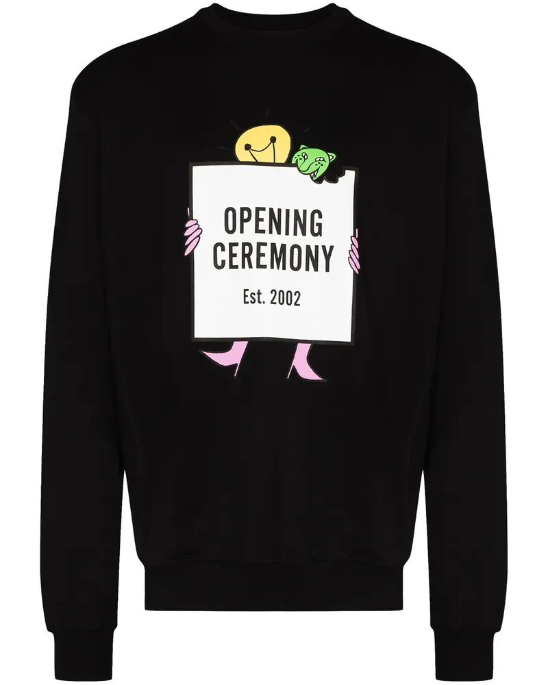 Opening Ceremony Sweatshirt mit Rundhalsausschnitt - Schwarz Schwarz