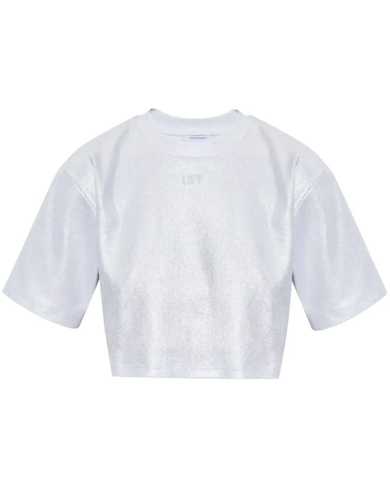 OFF-WHITE Cropped-T-Shirt mit Logo-Stickerei - Weiß Weiß