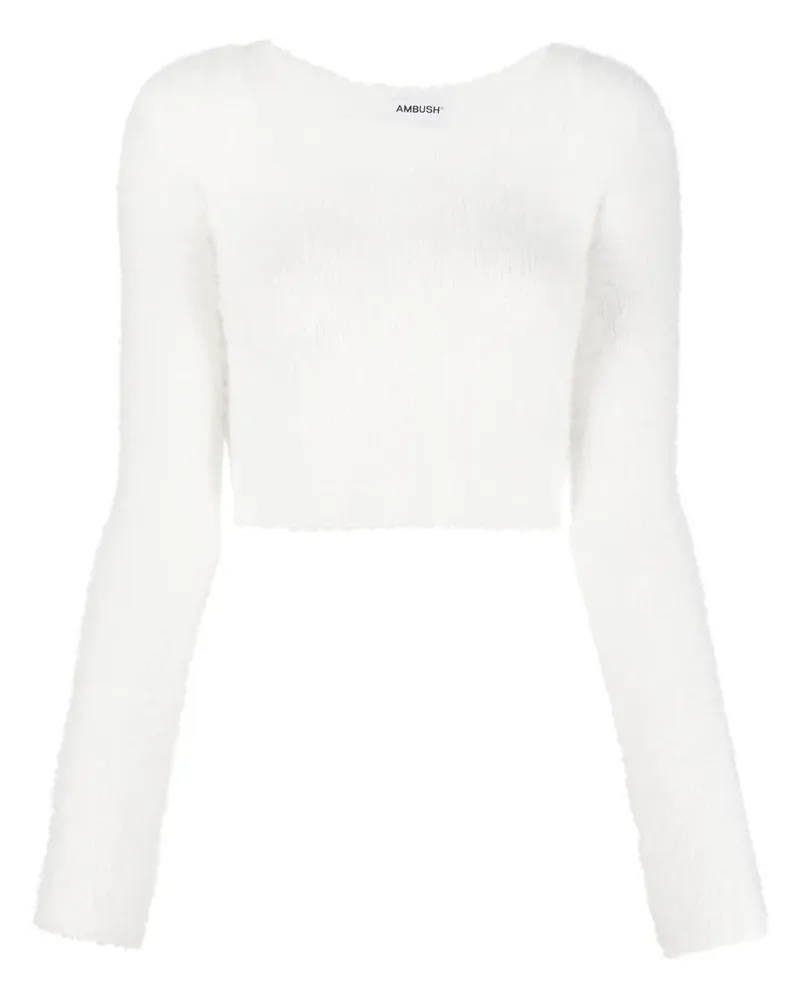 AMBUSH Cropped-Pullover mit langen Ärmeln - Weiß Weiß