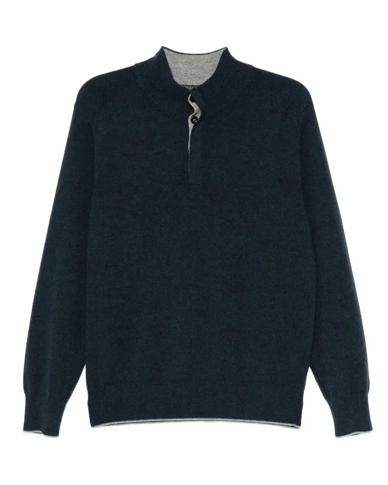 N.Peal Geknöpfter Pullover - Blau Blau