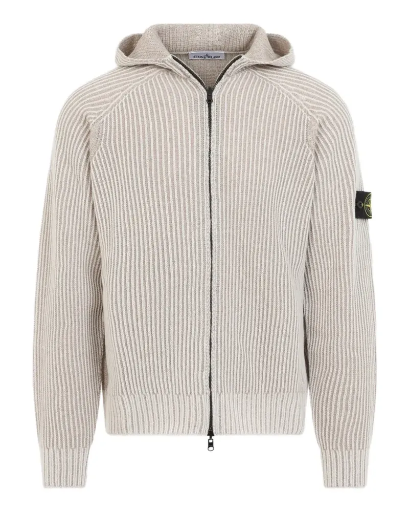 Stone Island ribbed-knit hoodie - Nude Nude