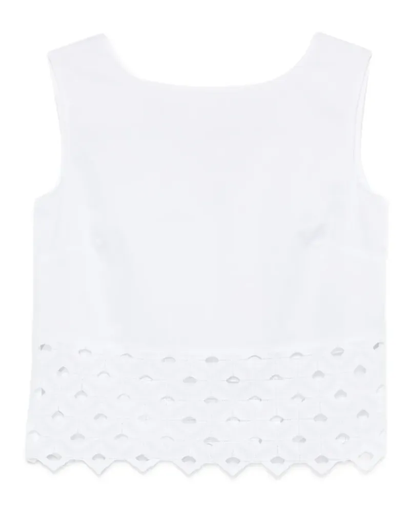Max Mara BCHMAGGIO broderie-anglaise-detail top - Weiß Weiß