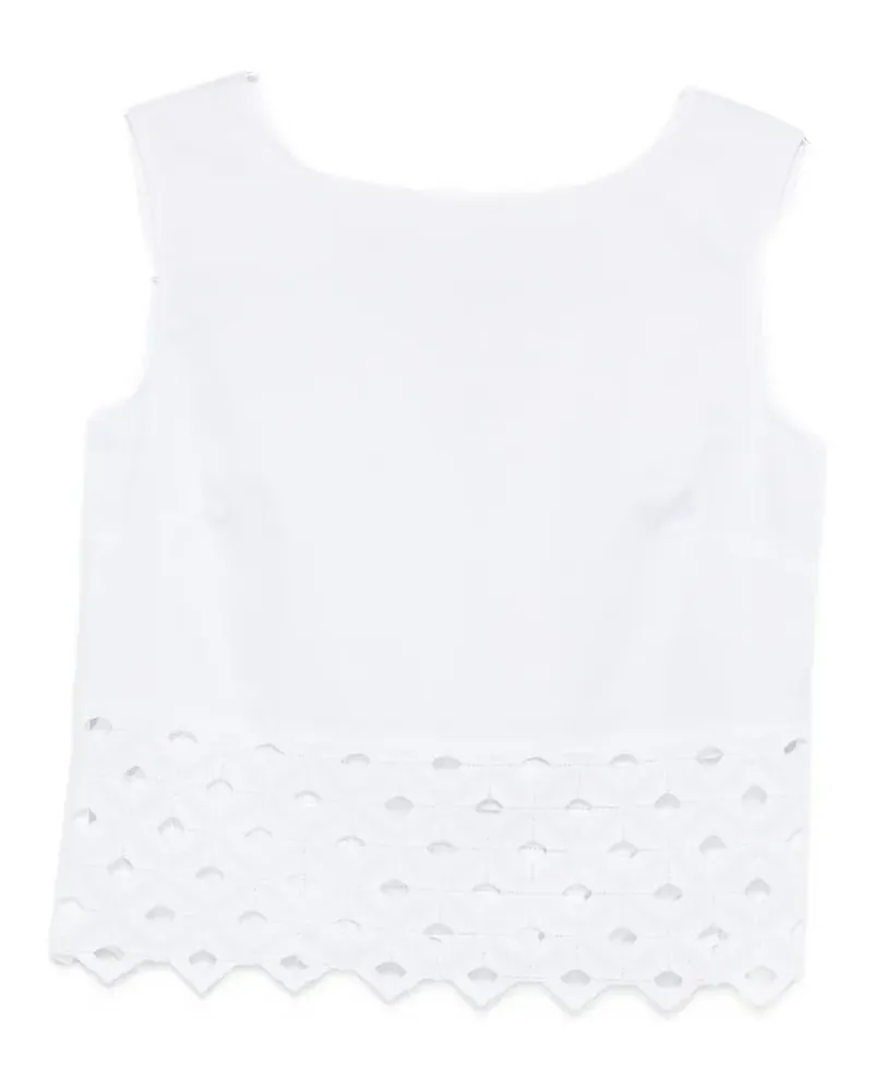 Max Mara BCHMAGGIO broderie-anglaise-detail top - Weiß Weiß