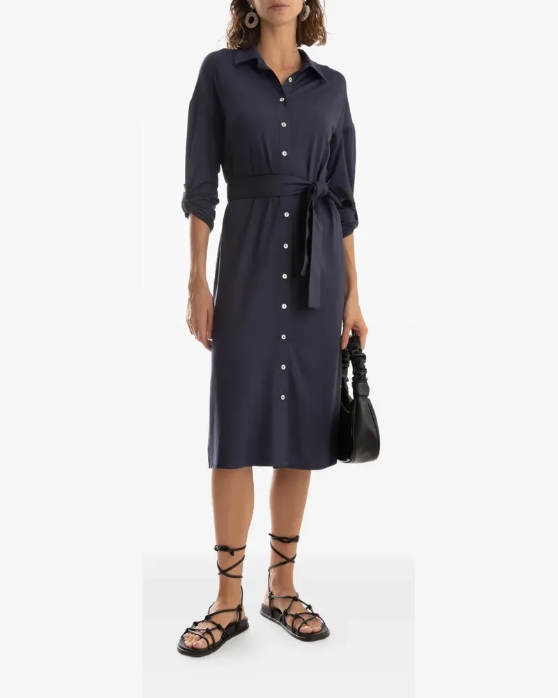 Lygia & Nanny Midikleid mit Gürtel - Blau Blau