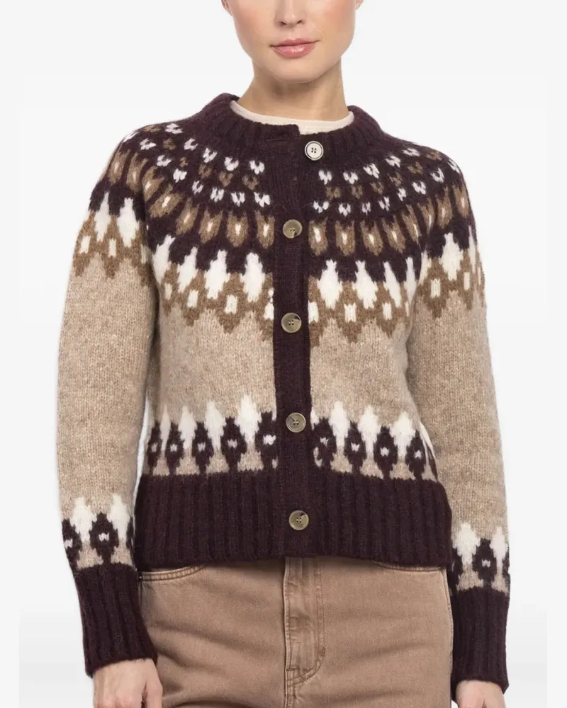 Veronica Beard Christina Cardigan mit Fair-Isle-Muster - Nude Nude