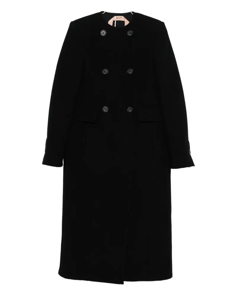 N° 21 Doppelreihiger Mantel - Schwarz Schwarz