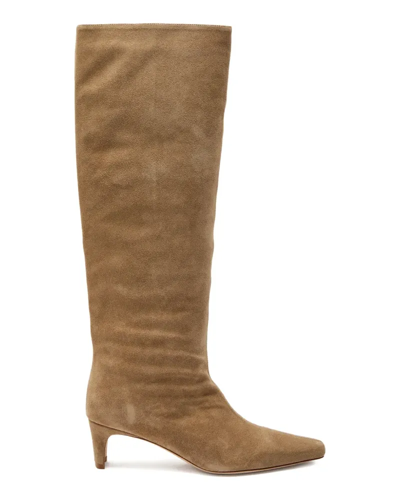 STAUD Wally suede knee-high boots - Nude Nude
