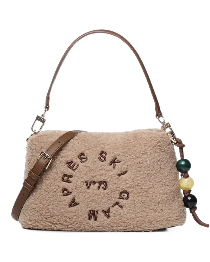 V°73 Schultertasche mit Teddy-Effekt - Nude Nude