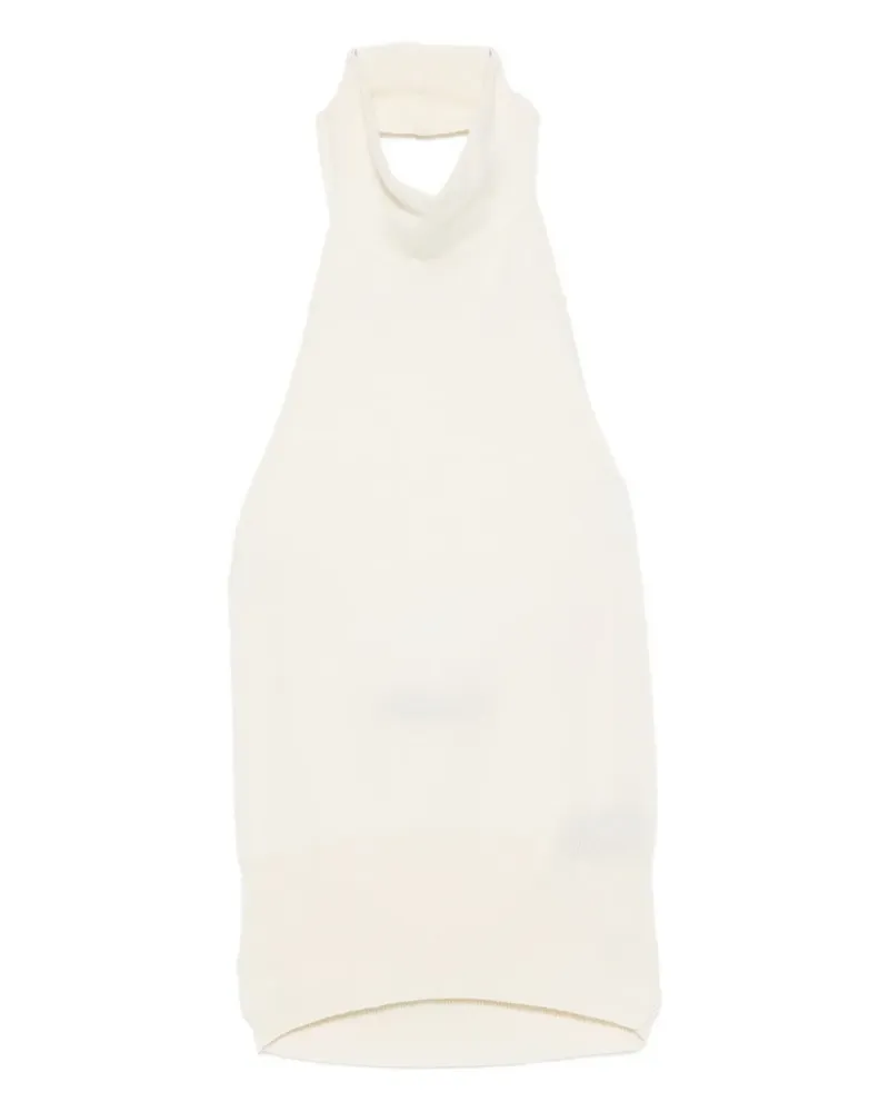 Federica Tosi Geripptes Neckholder-Top - Nude Nude