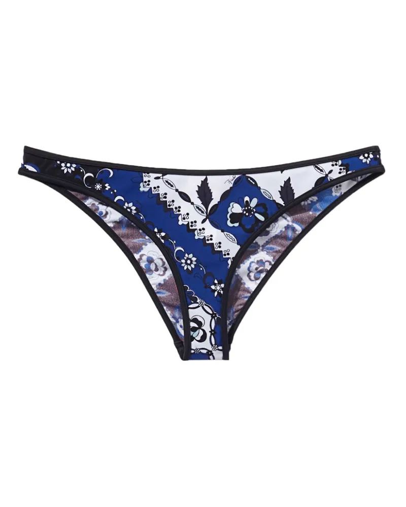 Emilio Pucci Bikinihöschen mit Orchidee-Print - Blau Blau