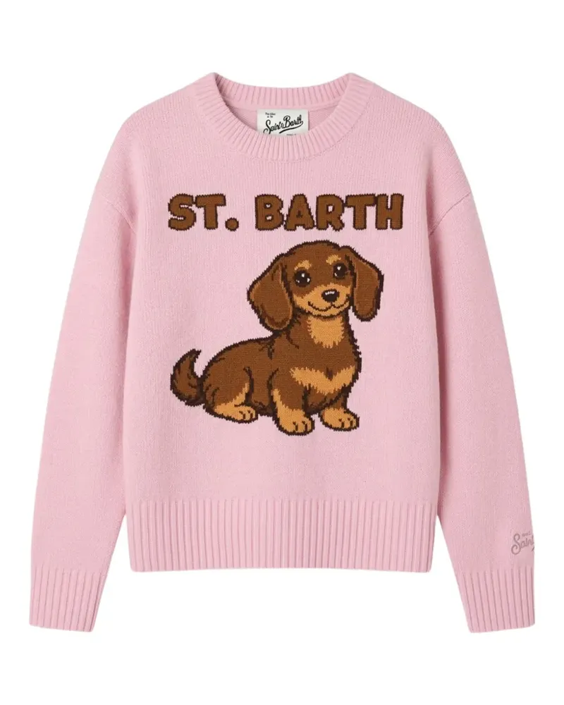 MC2 Saint Barth Tessa Pullover mit Dackel-Intarsie - Rosa Rosa