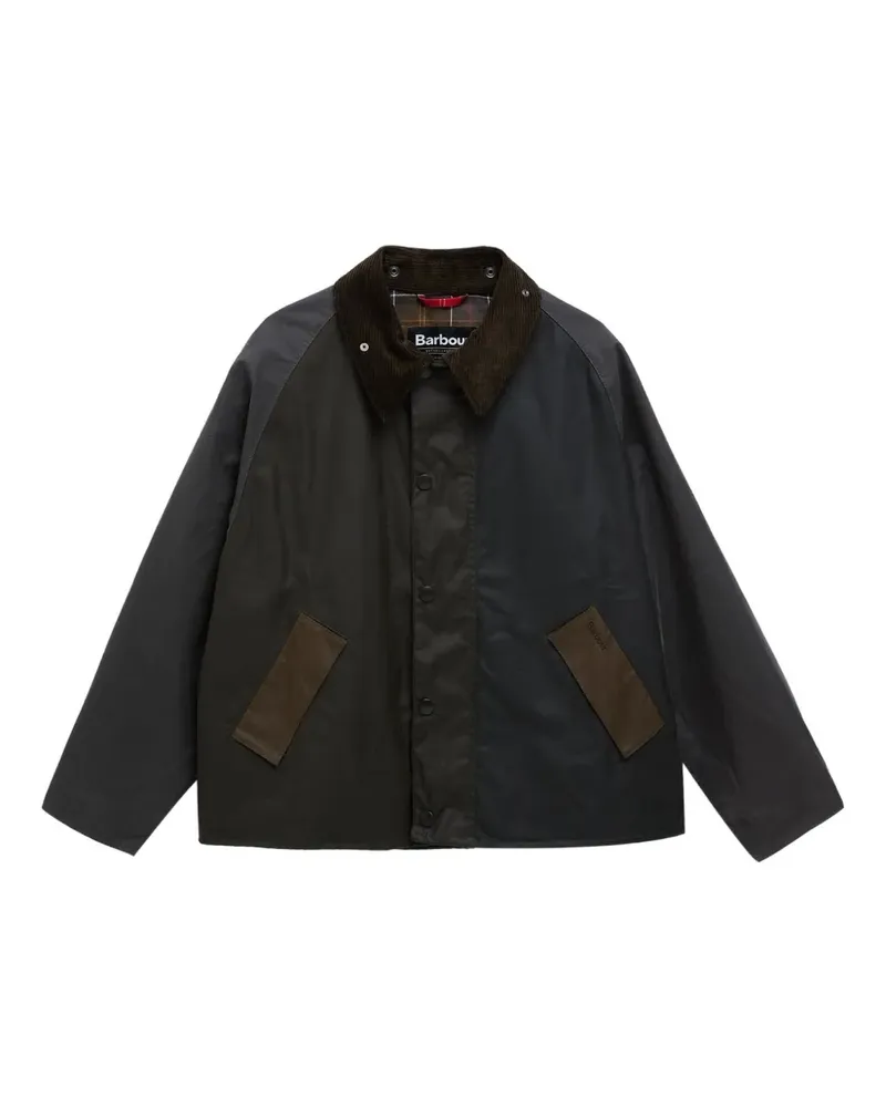 Barbour Gewachste Patchwork Transport Jacke - Grün Grün