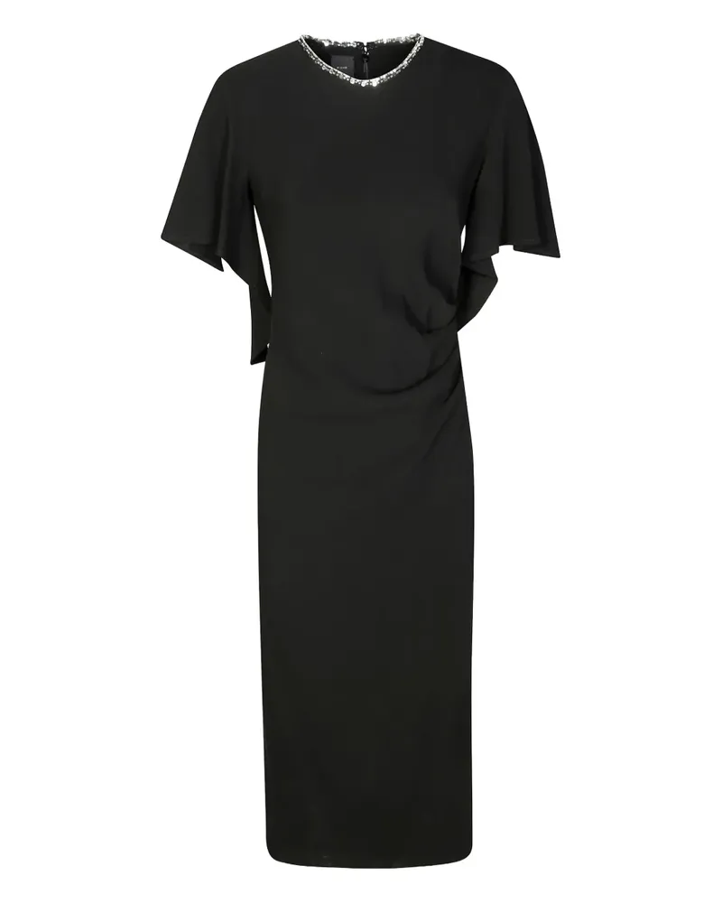 Pinko Scopone embellished-collar midi dress - Schwarz Schwarz