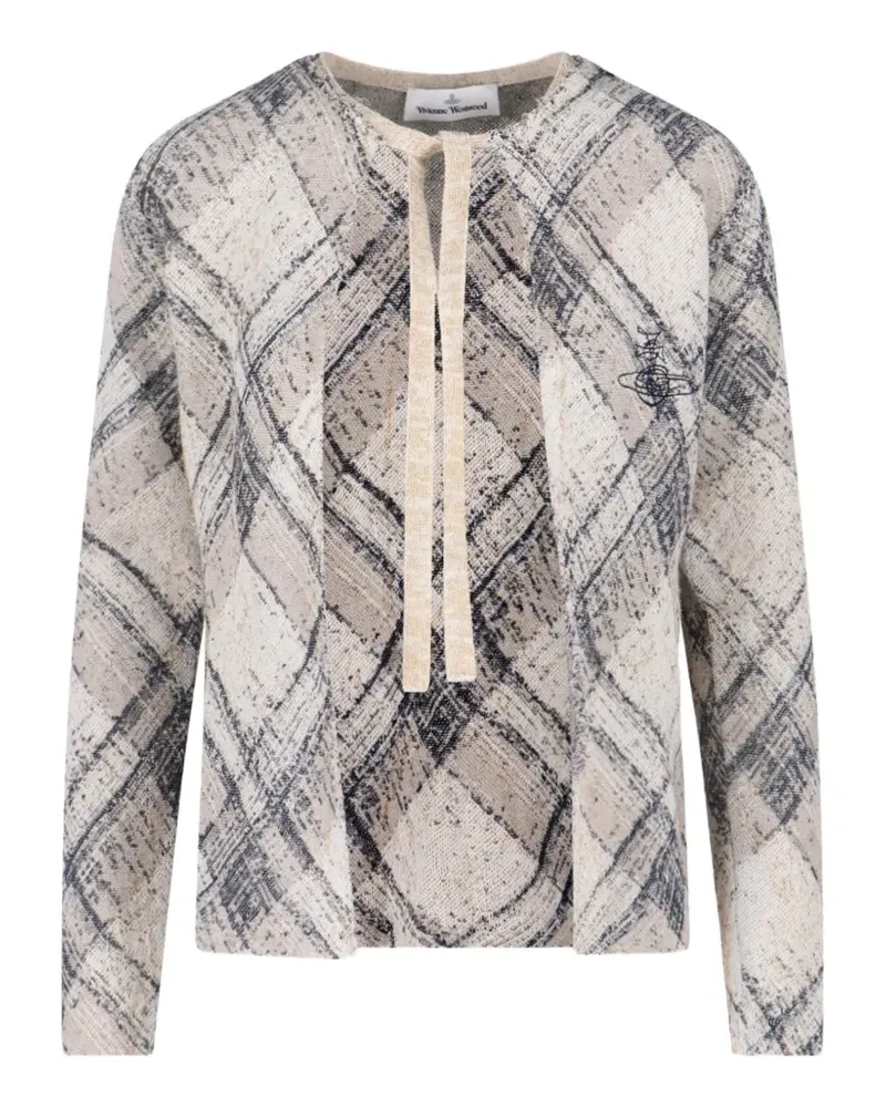 Vivienne Westwood Broken tartan cardigan - Nude Nude