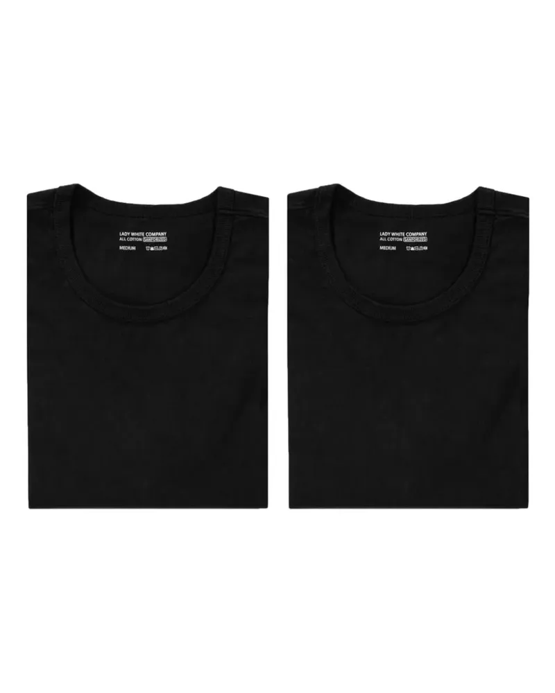 Lady White Co. T-Shirt mit Rundhalsausschnitt (2er-Set) - Schwarz Schwarz
