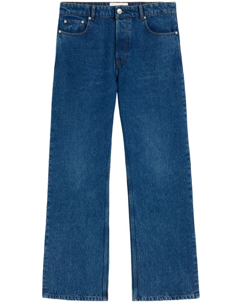 AMI Paris Lockere Jeans mit Logo-Patch - Blau Blau