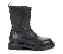 Bikerstiefel mit Schnürung - Schwarz