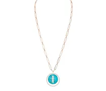 Große 18kt Turquoise Lucky Move Rotgoldhalskette