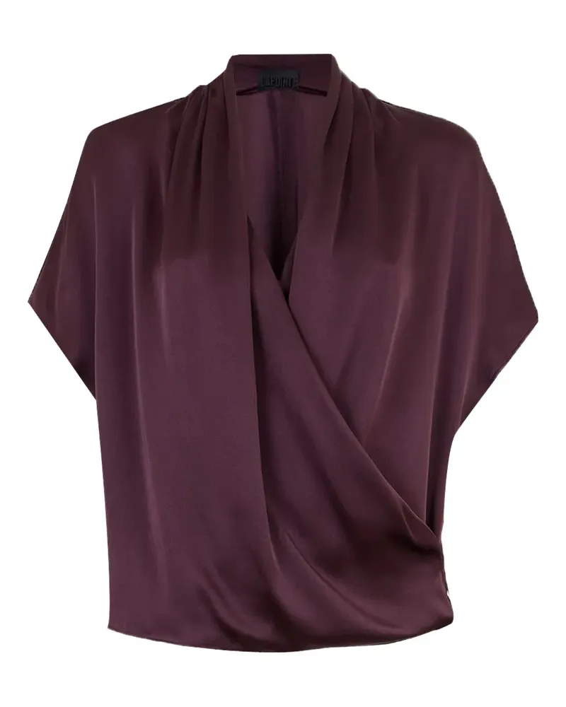 LAPOINTE Drapierte Bluse mit V-Ausschnitt - Rot Rot
