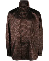 Moschino Kapuzenjacke mit Jacquardmuster Braun