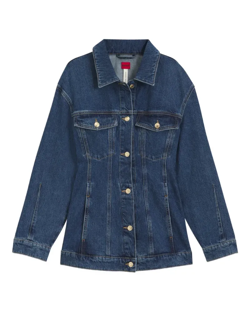 HUGO BOSS Jeansjacke mit Knopfverschluss - Blau Blau