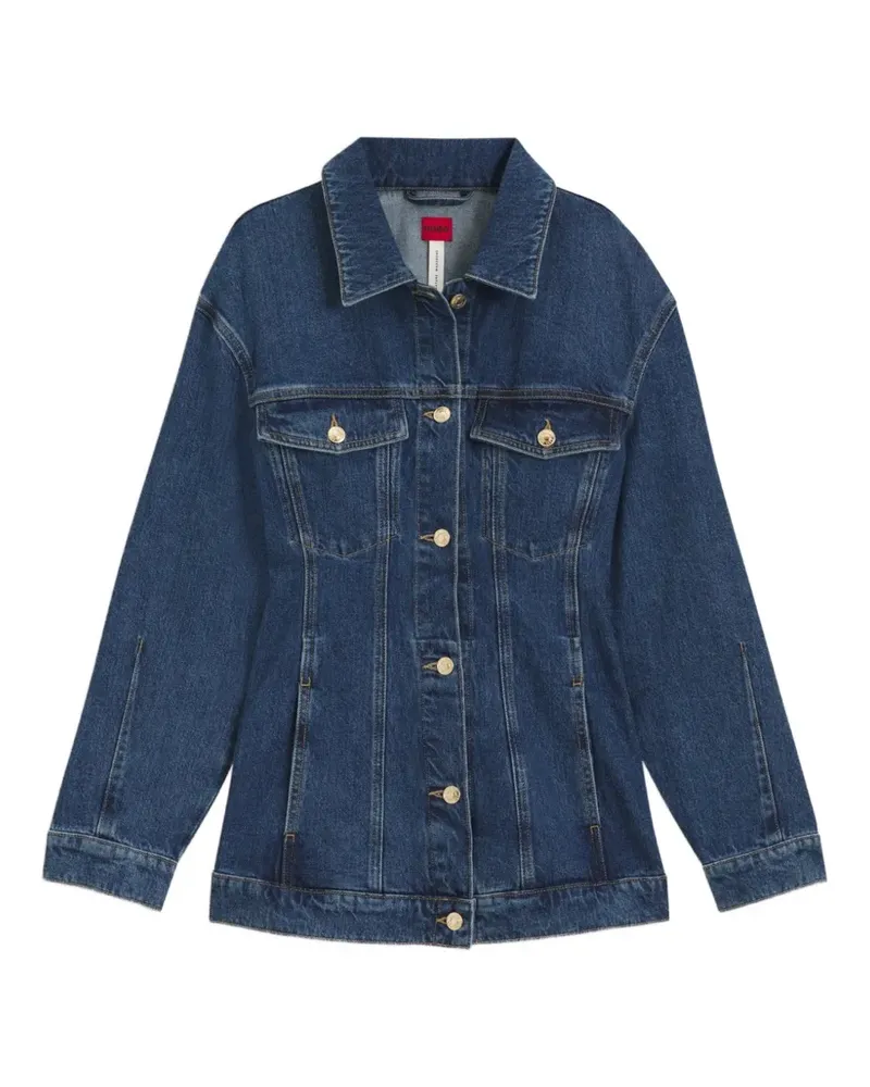 HUGO BOSS Jeansjacke mit Knopfverschluss - Blau Blau